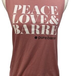 #357 - Pure Barre Pink Workout Tank Top Peace Love & Barre